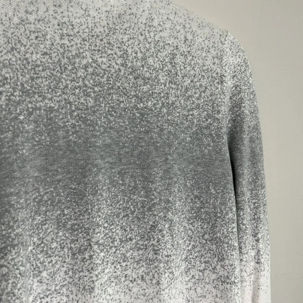 LOU & GREY gray and white blurred striped open front cardigan size Medium - Picture 12 of 14